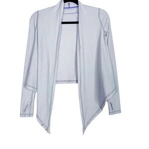 Ivivva by Lululemon Girls 8 Blue Open Front Charm Cardigan Convertible Wrap Top